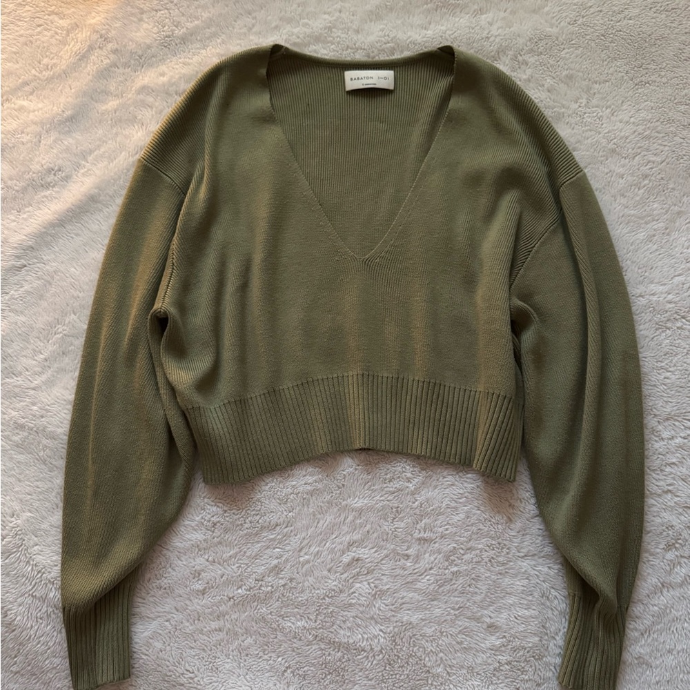 Aritzia babaton matcha green sweater